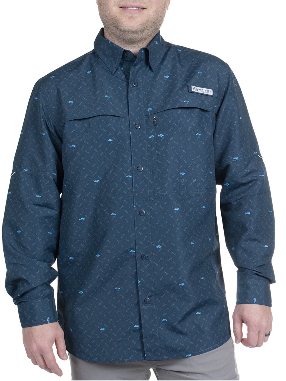 Realtree Fishing Shirt Medium Vented Long Sleeve Roll Up
